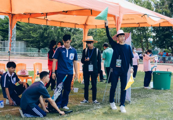 ภาพกิจกรรม  คณะวิทยาศาสตร์และเทคโนโลยี จัดการแข่งขันจรวดขวดน้ำ ระดับประถมศึกษา มัธยมศึกษาตอนต้น มัธยมศึกษาตอนปลาย งานสัปดาห์วิทยาศาสตร์แห่งชาติ ส่วนภูมิภาค ประจำปี 2566