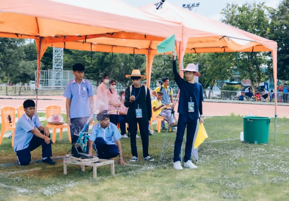 ภาพกิจกรรม  คณะวิทยาศาสตร์และเทคโนโลยี จัดการแข่งขันจรวดขวดน้ำ ระดับประถมศึกษา มัธยมศึกษาตอนต้น มัธยมศึกษาตอนปลาย งานสัปดาห์วิทยาศาสตร์แห่งชาติ ส่วนภูมิภาค ประจำปี 2566