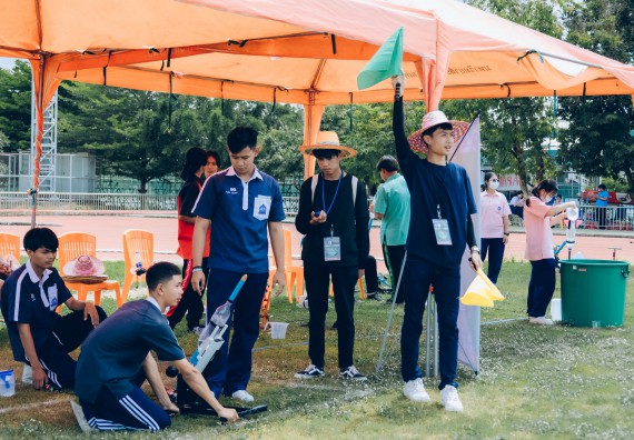 ภาพกิจกรรม  คณะวิทยาศาสตร์และเทคโนโลยี จัดการแข่งขันจรวดขวดน้ำ ระดับประถมศึกษา มัธยมศึกษาตอนต้น มัธยมศึกษาตอนปลาย งานสัปดาห์วิทยาศาสตร์แห่งชาติ ส่วนภูมิภาค ประจำปี 2566