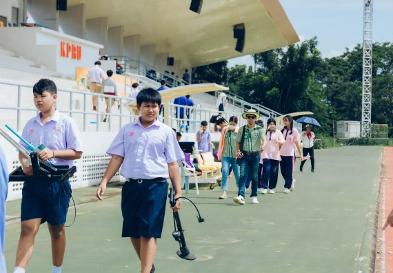 ภาพกิจกรรม  คณะวิทยาศาสตร์และเทคโนโลยี จัดการแข่งขันจรวดขวดน้ำ ระดับประถมศึกษา มัธยมศึกษาตอนต้น มัธยมศึกษาตอนปลาย งานสัปดาห์วิทยาศาสตร์แห่งชาติ ส่วนภูมิภาค ประจำปี 2566