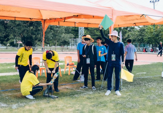 ภาพกิจกรรม  คณะวิทยาศาสตร์และเทคโนโลยี จัดการแข่งขันจรวดขวดน้ำ ระดับประถมศึกษา มัธยมศึกษาตอนต้น มัธยมศึกษาตอนปลาย งานสัปดาห์วิทยาศาสตร์แห่งชาติ ส่วนภูมิภาค ประจำปี 2566