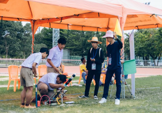 ภาพกิจกรรม  คณะวิทยาศาสตร์และเทคโนโลยี จัดการแข่งขันจรวดขวดน้ำ ระดับประถมศึกษา มัธยมศึกษาตอนต้น มัธยมศึกษาตอนปลาย งานสัปดาห์วิทยาศาสตร์แห่งชาติ ส่วนภูมิภาค ประจำปี 2566