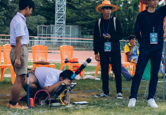 ภาพกิจกรรม  คณะวิทยาศาสตร์และเทคโนโลยี จัดการแข่งขันจรวดขวดน้ำ ระดับประถมศึกษา มัธยมศึกษาตอนต้น มัธยมศึกษาตอนปลาย งานสัปดาห์วิทยาศาสตร์แห่งชาติ ส่วนภูมิภาค ประจำปี 2566