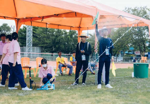 ภาพกิจกรรม  คณะวิทยาศาสตร์และเทคโนโลยี จัดการแข่งขันจรวดขวดน้ำ ระดับประถมศึกษา มัธยมศึกษาตอนต้น มัธยมศึกษาตอนปลาย งานสัปดาห์วิทยาศาสตร์แห่งชาติ ส่วนภูมิภาค ประจำปี 2566