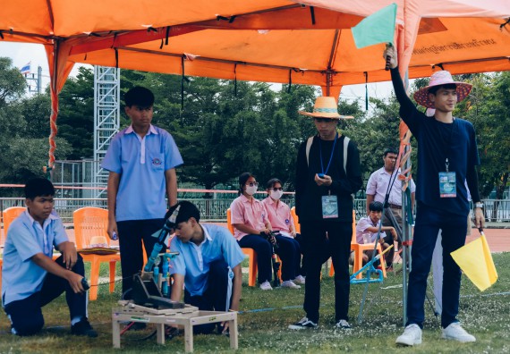 ภาพกิจกรรม  คณะวิทยาศาสตร์และเทคโนโลยี จัดการแข่งขันจรวดขวดน้ำ ระดับประถมศึกษา มัธยมศึกษาตอนต้น มัธยมศึกษาตอนปลาย งานสัปดาห์วิทยาศาสตร์แห่งชาติ ส่วนภูมิภาค ประจำปี 2566