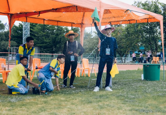 ภาพกิจกรรม  คณะวิทยาศาสตร์และเทคโนโลยี จัดการแข่งขันจรวดขวดน้ำ ระดับประถมศึกษา มัธยมศึกษาตอนต้น มัธยมศึกษาตอนปลาย งานสัปดาห์วิทยาศาสตร์แห่งชาติ ส่วนภูมิภาค ประจำปี 2566