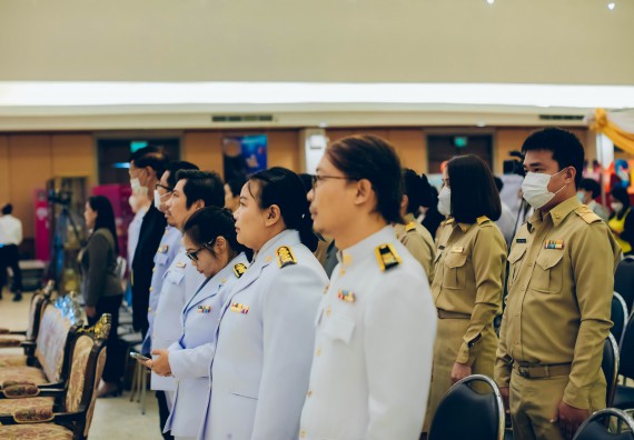 ภาพกิจกรรม  คณะวิทยาศาสตร์และเทคโนโลยี จัดพิธีถวายราชสดุดี พิธีถวายพานพุ่มสักการะและพิธีเปิด งานสัปดาห์วิทยาศาสตร์แห่งชาติ ส่วนภูมิภาค ประจำปี 2566