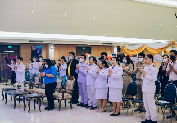 ภาพกิจกรรม  คณะวิทยาศาสตร์และเทคโนโลยี จัดพิธีถวายราชสดุดี พิธีถวายพานพุ่มสักการะและพิธีเปิด งานสัปดาห์วิทยาศาสตร์แห่งชาติ ส่วนภูมิภาค ประจำปี 2566