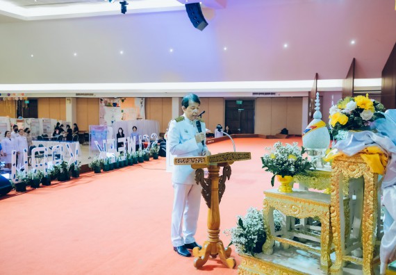 ภาพกิจกรรม  คณะวิทยาศาสตร์และเทคโนโลยี จัดพิธีถวายราชสดุดี พิธีถวายพานพุ่มสักการะและพิธีเปิด งานสัปดาห์วิทยาศาสตร์แห่งชาติ ส่วนภูมิภาค ประจำปี 2566