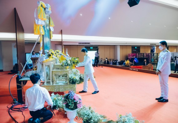 ภาพกิจกรรม  คณะวิทยาศาสตร์และเทคโนโลยี จัดพิธีถวายราชสดุดี พิธีถวายพานพุ่มสักการะและพิธีเปิด งานสัปดาห์วิทยาศาสตร์แห่งชาติ ส่วนภูมิภาค ประจำปี 2566