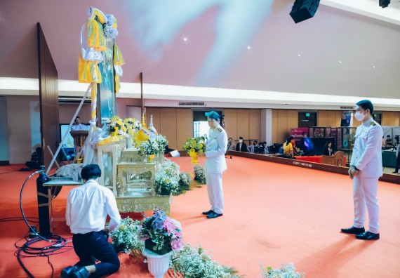 ภาพกิจกรรม  คณะวิทยาศาสตร์และเทคโนโลยี จัดพิธีถวายราชสดุดี พิธีถวายพานพุ่มสักการะและพิธีเปิด งานสัปดาห์วิทยาศาสตร์แห่งชาติ ส่วนภูมิภาค ประจำปี 2566