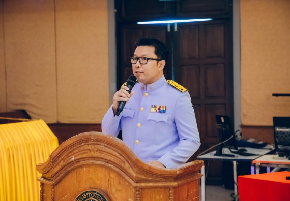 ภาพกิจกรรม  คณะวิทยาศาสตร์และเทคโนโลยี จัดพิธีถวายราชสดุดี พิธีถวายพานพุ่มสักการะและพิธีเปิด งานสัปดาห์วิทยาศาสตร์แห่งชาติ ส่วนภูมิภาค ประจำปี 2566