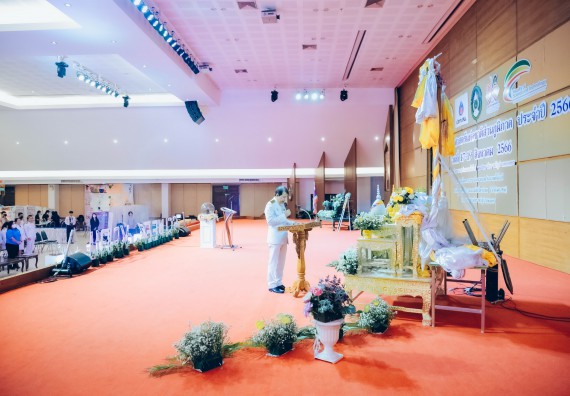 ภาพกิจกรรม  คณะวิทยาศาสตร์และเทคโนโลยี จัดพิธีถวายราชสดุดี พิธีถวายพานพุ่มสักการะและพิธีเปิด งานสัปดาห์วิทยาศาสตร์แห่งชาติ ส่วนภูมิภาค ประจำปี 2566