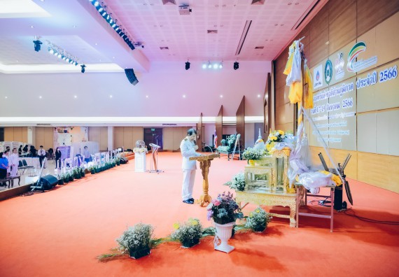 ภาพกิจกรรม  คณะวิทยาศาสตร์และเทคโนโลยี จัดพิธีถวายราชสดุดี พิธีถวายพานพุ่มสักการะและพิธีเปิด งานสัปดาห์วิทยาศาสตร์แห่งชาติ ส่วนภูมิภาค ประจำปี 2566