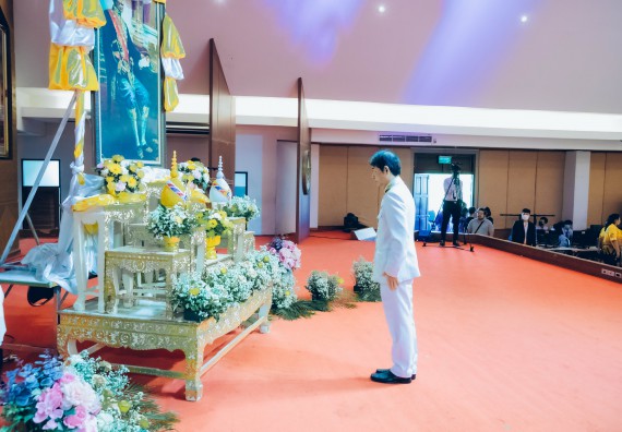 ภาพกิจกรรม  คณะวิทยาศาสตร์และเทคโนโลยี จัดพิธีถวายราชสดุดี พิธีถวายพานพุ่มสักการะและพิธีเปิด งานสัปดาห์วิทยาศาสตร์แห่งชาติ ส่วนภูมิภาค ประจำปี 2566