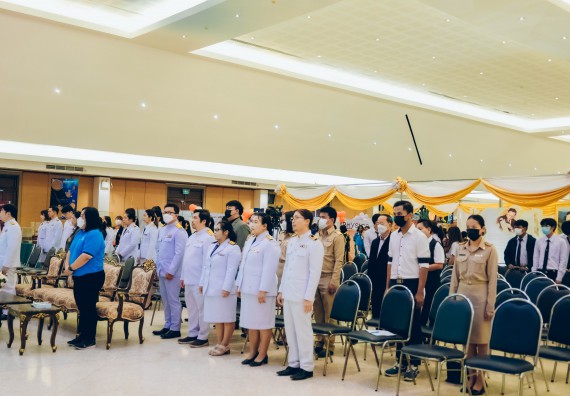 ภาพกิจกรรม  คณะวิทยาศาสตร์และเทคโนโลยี จัดพิธีถวายราชสดุดี พิธีถวายพานพุ่มสักการะและพิธีเปิด งานสัปดาห์วิทยาศาสตร์แห่งชาติ ส่วนภูมิภาค ประจำปี 2566