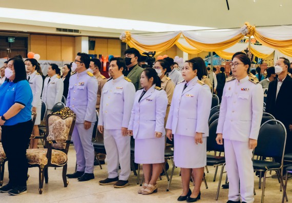 ภาพกิจกรรม  คณะวิทยาศาสตร์และเทคโนโลยี จัดพิธีถวายราชสดุดี พิธีถวายพานพุ่มสักการะและพิธีเปิด งานสัปดาห์วิทยาศาสตร์แห่งชาติ ส่วนภูมิภาค ประจำปี 2566