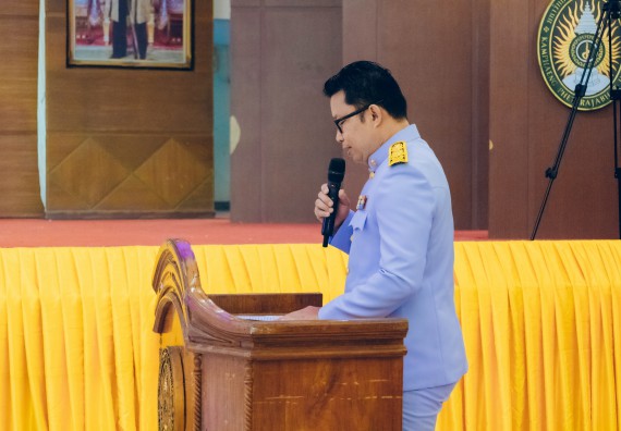 ภาพกิจกรรม  คณะวิทยาศาสตร์และเทคโนโลยี จัดพิธีถวายราชสดุดี พิธีถวายพานพุ่มสักการะและพิธีเปิด งานสัปดาห์วิทยาศาสตร์แห่งชาติ ส่วนภูมิภาค ประจำปี 2566