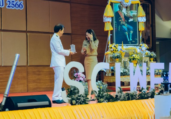 ภาพกิจกรรม  คณะวิทยาศาสตร์และเทคโนโลยี จัดพิธีถวายราชสดุดี พิธีถวายพานพุ่มสักการะและพิธีเปิด งานสัปดาห์วิทยาศาสตร์แห่งชาติ ส่วนภูมิภาค ประจำปี 2566