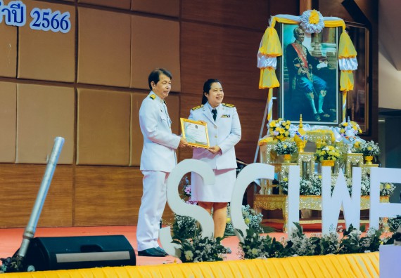 ภาพกิจกรรม  คณะวิทยาศาสตร์และเทคโนโลยี จัดพิธีถวายราชสดุดี พิธีถวายพานพุ่มสักการะและพิธีเปิด งานสัปดาห์วิทยาศาสตร์แห่งชาติ ส่วนภูมิภาค ประจำปี 2566