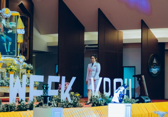 ภาพกิจกรรม  คณะวิทยาศาสตร์และเทคโนโลยี จัดพิธีถวายราชสดุดี พิธีถวายพานพุ่มสักการะและพิธีเปิด งานสัปดาห์วิทยาศาสตร์แห่งชาติ ส่วนภูมิภาค ประจำปี 2566