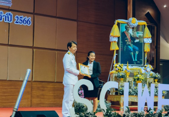 ภาพกิจกรรม  คณะวิทยาศาสตร์และเทคโนโลยี จัดพิธีถวายราชสดุดี พิธีถวายพานพุ่มสักการะและพิธีเปิด งานสัปดาห์วิทยาศาสตร์แห่งชาติ ส่วนภูมิภาค ประจำปี 2566