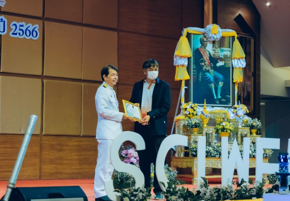 ภาพกิจกรรม  คณะวิทยาศาสตร์และเทคโนโลยี จัดพิธีถวายราชสดุดี พิธีถวายพานพุ่มสักการะและพิธีเปิด งานสัปดาห์วิทยาศาสตร์แห่งชาติ ส่วนภูมิภาค ประจำปี 2566