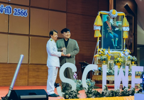 ภาพกิจกรรม  คณะวิทยาศาสตร์และเทคโนโลยี จัดพิธีถวายราชสดุดี พิธีถวายพานพุ่มสักการะและพิธีเปิด งานสัปดาห์วิทยาศาสตร์แห่งชาติ ส่วนภูมิภาค ประจำปี 2566