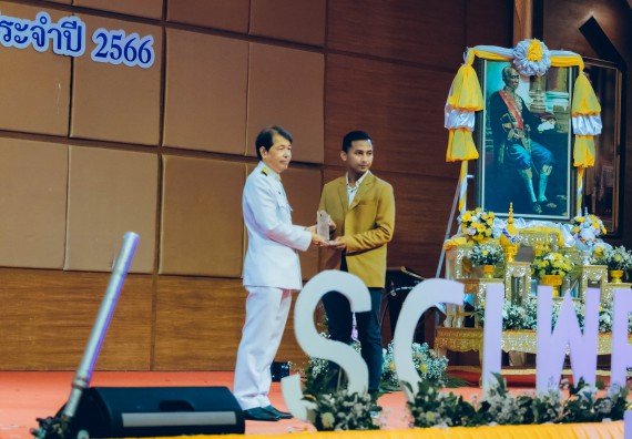 ภาพกิจกรรม  คณะวิทยาศาสตร์และเทคโนโลยี จัดพิธีถวายราชสดุดี พิธีถวายพานพุ่มสักการะและพิธีเปิด งานสัปดาห์วิทยาศาสตร์แห่งชาติ ส่วนภูมิภาค ประจำปี 2566