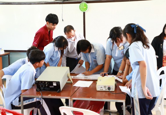ภาพกิจกรรม   คณะวิทยาศาสตร์และเทคโนโลยี จัดค่ายวิทยาศาสตร์สัญจร ปีการศึกษา 2566  โรงเรียนวังไทรวิทยาคม