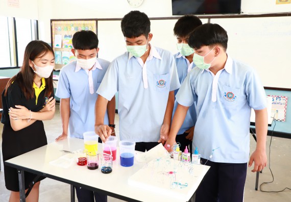 ภาพกิจกรรม   คณะวิทยาศาสตร์และเทคโนโลยี จัดค่ายวิทยาศาสตร์สัญจร ปีการศึกษา 2566  โรงเรียนวังไทรวิทยาคม