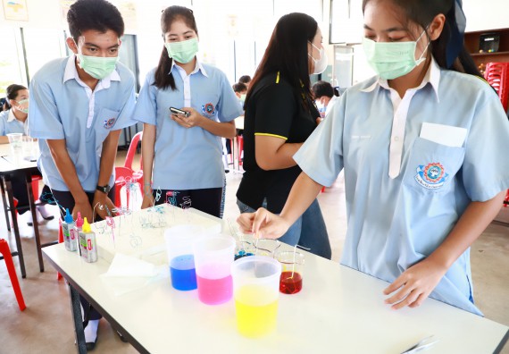 ภาพกิจกรรม   คณะวิทยาศาสตร์และเทคโนโลยี จัดค่ายวิทยาศาสตร์สัญจร ปีการศึกษา 2566  โรงเรียนวังไทรวิทยาคม