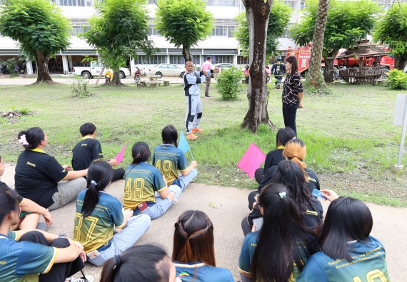 ภาพกิจกรรม  ศูนย์วิทยาศาสตร์และวิทยาศาสตร์ประยุกต์ คณะวิทยาศาสตร์และเทคโนโลยี จัดอบรมเชิงปฏิบัติการการอบรมดับเพลิงขั้นต้นและความปลอดภัยในห้องปฏิบัติการ