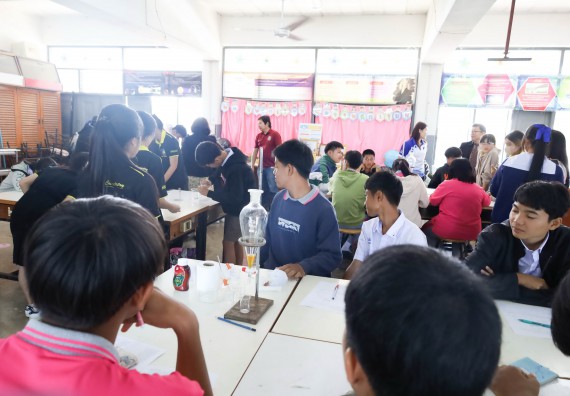 ภาพกิจกรรม  คณะวิทยาศาสตร์และเทคโนโลยี จัดค่ายวิทยาศาสตร์สัญจร ปีการศึกษา 2566  โรงเรียนราษฎร์ปรีชาวิทยาคม