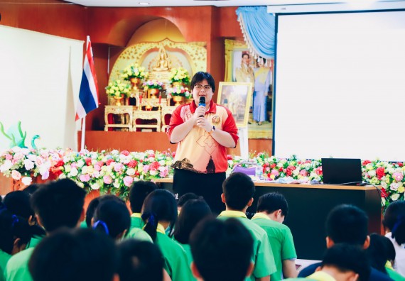 ภาพกิจกรรม  คณะวิทยาศาสตร์และเทคโนโลยี จัดค่ายวิทยาศาสตร์สัญจร ปีการศึกษา 2566  โรงเรียนคลองลานพัฒนาจินดาศักดิ์