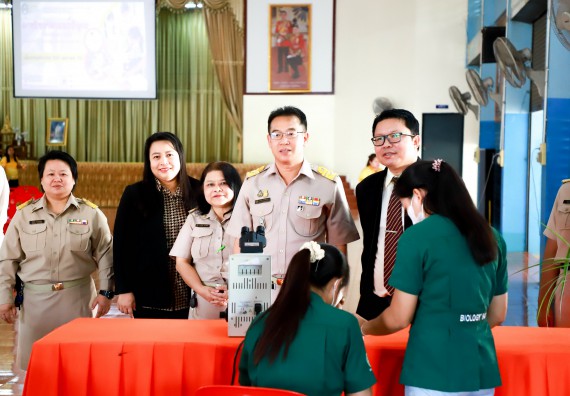 ภาพกิจกรรม  คณะวิทยาศาสตร์และเทคโนโลยี จัดค่ายวิทยาศาสตร์สัญจร ปีการศึกษา 2566  โรงเรียนโกสัมพีวิทยา