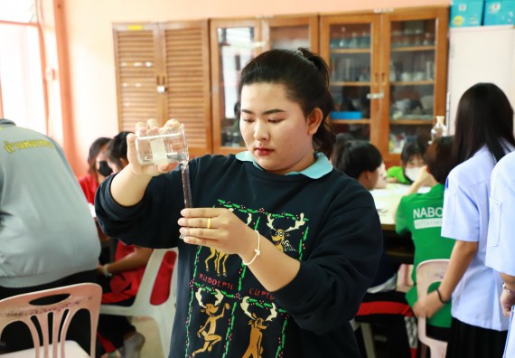 ภาพกิจกรรม  คณะวิทยาศาสตร์และเทคโนโลยี จัดค่ายวิทยาศาสตร์สัญจร ปีการศึกษา 2566  โรงเรียนนาบ่อคำวิทยาคม