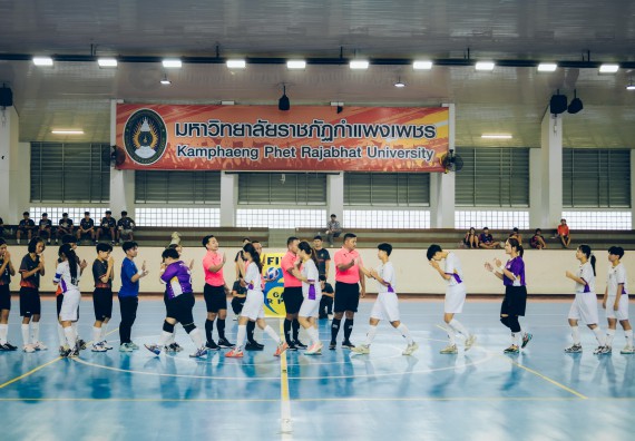 ภาพกิจกรรม  คณะวิทยาศาสตร์และเทคโนโลยี มหาวิทยาลัยราชภัฏกำแพงเพชร เจ้าภาพการแข่งขันกีฬามหาวิทยาลัยแห่งประเทศไทย ครั้งที่ 50 รอบคัดเลือก เขตภาคเหนือ ประเภทกีฬาฟุตซอล