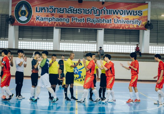 ภาพกิจกรรม  คณะวิทยาศาสตร์และเทคโนโลยี มหาวิทยาลัยราชภัฏกำแพงเพชร เจ้าภาพการแข่งขันกีฬามหาวิทยาลัยแห่งประเทศไทย ครั้งที่ 50 รอบคัดเลือก เขตภาคเหนือ ประเภทกีฬาฟุตซอล