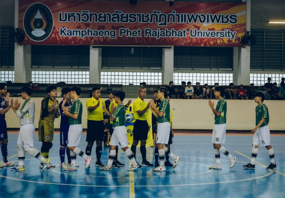 ภาพกิจกรรม  คณะวิทยาศาสตร์และเทคโนโลยี มหาวิทยาลัยราชภัฏกำแพงเพชร เจ้าภาพการแข่งขันกีฬามหาวิทยาลัยแห่งประเทศไทย ครั้งที่ 50 รอบคัดเลือก เขตภาคเหนือ ประเภทกีฬาฟุตซอล