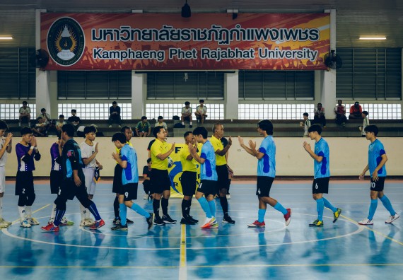 ภาพกิจกรรม  คณะวิทยาศาสตร์และเทคโนโลยี มหาวิทยาลัยราชภัฏกำแพงเพชร เจ้าภาพการแข่งขันกีฬามหาวิทยาลัยแห่งประเทศไทย ครั้งที่ 50 รอบคัดเลือก เขตภาคเหนือ ประเภทกีฬาฟุตซอล