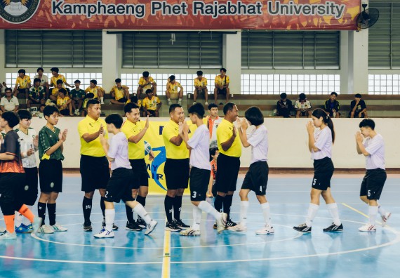 ภาพกิจกรรม  คณะวิทยาศาสตร์และเทคโนโลยี มหาวิทยาลัยราชภัฏกำแพงเพชร เจ้าภาพการแข่งขันกีฬามหาวิทยาลัยแห่งประเทศไทย ครั้งที่ 50 รอบคัดเลือก เขตภาคเหนือ ประเภทกีฬาฟุตซอล