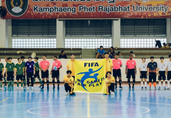ภาพกิจกรรม  คณะวิทยาศาสตร์และเทคโนโลยี มหาวิทยาลัยราชภัฏกำแพงเพชร เจ้าภาพการแข่งขันกีฬามหาวิทยาลัยแห่งประเทศไทย ครั้งที่ 50 รอบคัดเลือก เขตภาคเหนือ ประเภทกีฬาฟุตซอล