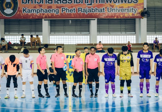 ภาพกิจกรรม  คณะวิทยาศาสตร์และเทคโนโลยี มหาวิทยาลัยราชภัฏกำแพงเพชร เจ้าภาพการแข่งขันกีฬามหาวิทยาลัยแห่งประเทศไทย ครั้งที่ 50 รอบคัดเลือก เขตภาคเหนือ ประเภทกีฬาฟุตซอล