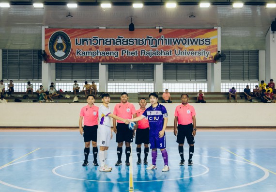 ภาพกิจกรรม  คณะวิทยาศาสตร์และเทคโนโลยี มหาวิทยาลัยราชภัฏกำแพงเพชร เจ้าภาพการแข่งขันกีฬามหาวิทยาลัยแห่งประเทศไทย ครั้งที่ 50 รอบคัดเลือก เขตภาคเหนือ ประเภทกีฬาฟุตซอล