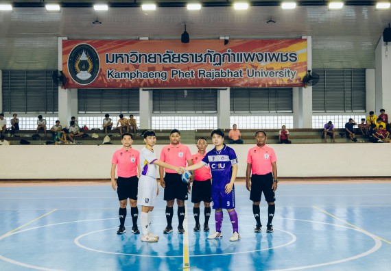 ภาพกิจกรรม  คณะวิทยาศาสตร์และเทคโนโลยี มหาวิทยาลัยราชภัฏกำแพงเพชร เจ้าภาพการแข่งขันกีฬามหาวิทยาลัยแห่งประเทศไทย ครั้งที่ 50 รอบคัดเลือก เขตภาคเหนือ ประเภทกีฬาฟุตซอล