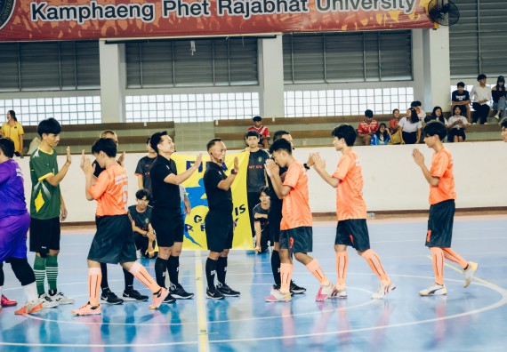 ภาพกิจกรรม  คณะวิทยาศาสตร์และเทคโนโลยี มหาวิทยาลัยราชภัฏกำแพงเพชร เจ้าภาพการแข่งขันกีฬามหาวิทยาลัยแห่งประเทศไทย ครั้งที่ 50 รอบคัดเลือก เขตภาคเหนือ ประเภทกีฬาฟุตซอล