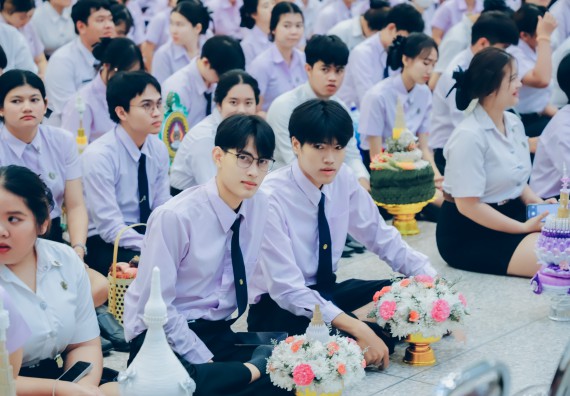 ภาพกิจกรรม  คณะวิทยาศาสตร์และเทคโนโลยี จัดกิจกรรมไหว้ครูคณะวิทยาศาสตร์และเทคโนโลยี ประจำปีการศึกษา 2568